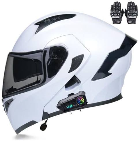 Beyswage Motorradhelm Klapphelme Integralhelm klappbar mit Bluetooth Doppelvisier, Herausnehmbares Futter, ECE-Zertifizierter Motorbike Helmets für Erwachsene Herren Damen M-XXL(55-62CM)