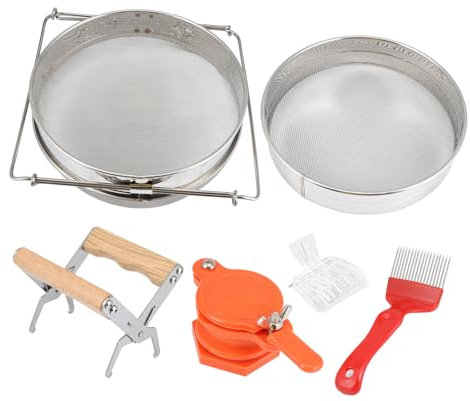 KITANDOVE 1satz Teiliges Edelstahl Beekeeping Tool Set Robuste Und Langlebige Ausrüstung Für Imker Mit Honigsieb Wabenheber Und Mehr Für Honigernte Und Bienenpflege