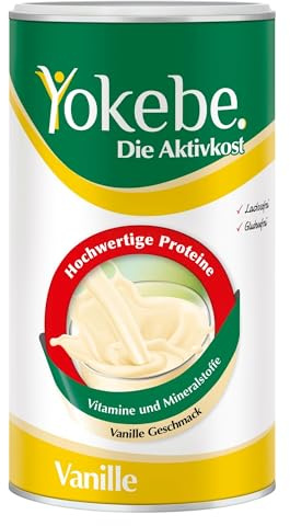 YOKEBE Vanille Diätshake zum Abnehmen - Mahlzeitersatz - Glutenfrei - 500g | Vegetarischer Protein-Shake mit Vanille-Geschmack zur Gewichtsabnahme, Vitamine & Mineralstoffe, nur 249 kcal pro Portion
