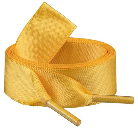 Endoto Lacci a Raso di Nastro per Adidas Samba Scarpe, 2CM Piatti Stringhe di Seta Satèn Satin Shoelaces Laces - Giallo, 45 Pollici