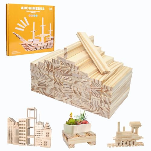 100 Stück Holzklötzchen zum Basteln, 10.5 x 2.1 x 0.7cm Klötzchen zum Basteln, Holzleisten Bastelklötzchen Kinder, Bastelholz Klötzchen für DIY, Holzklötze Holzleisten für Bauklötze