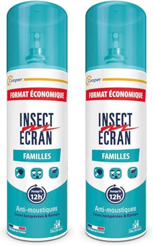 INSECT ECRAN - Anti-moustiques Familles – Efficacité 6h - Spray répulsif peau - Protection contre les piqûres de moustiques - Made in France - 200 ml