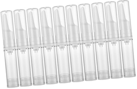 Healeved Lot de 10 Flacons Pompe Airless 5 Ml Transparents pour Sérum Contour des Yeux, Distributeurs Cosmétiques sous Vide, Compacts et Portables, Adaptés Voyage