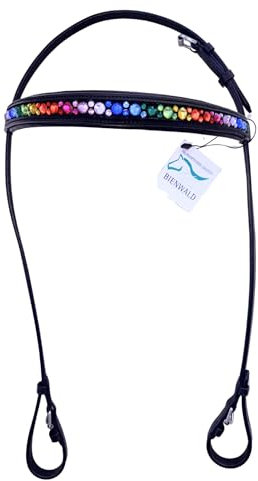 Generisch Kopfstück mit Regenbogen-Design, Reitausrüstung in Cob.-Größe