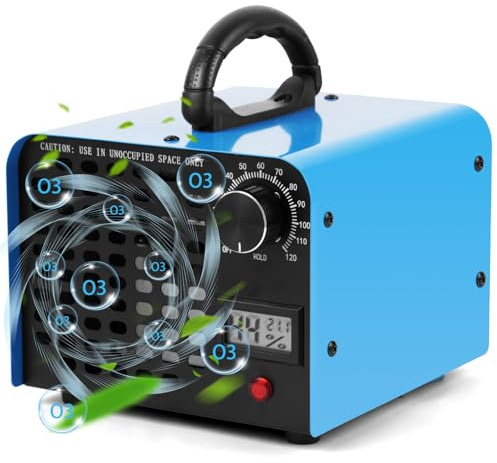 Vicloon Ozongenerator 60 000 Mg/H, hushåll ozon luftrenare 600 ㎡, O3 industriell ozonisator med 120 min timer, O3 ozonisator för bil, lägenhet, kontor, garage