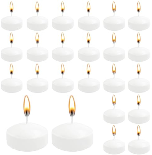 24 Piezas Velas Flotantes, 5 cm Naranja Claro Velas Flotantes, para Bodas, Veladas Románticas, Despedidas de Soltera, Decoraciones (Naranja Claro)
