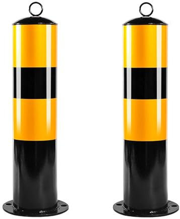 Lot de 2 Poteaux de sécurité Fixes en Acier pour allées, Bornes de Parking Fixes, Barrière de Sécurité avec 4 Boulons d'ancrage, pour Parking Stationnement, Piétons, École(11.4 * 50cm/4.5 * 20in)