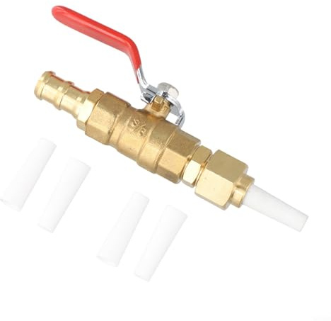 Brass Sandblaster Tool with Valve and 4 Ceramic Nozzles, Manual Sand Blasting Equipment for Automotive Restoration and Industrial Applications