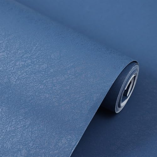 Pamatio Plain Silk Pattern Textured Wallpaper Navy Blue Contemporary Nordic Luxury for Bedroom, Living Room Hallway Study Adults - Irregular Crack-Like Surface - 1 Roll(0.53 × 9.5 metres