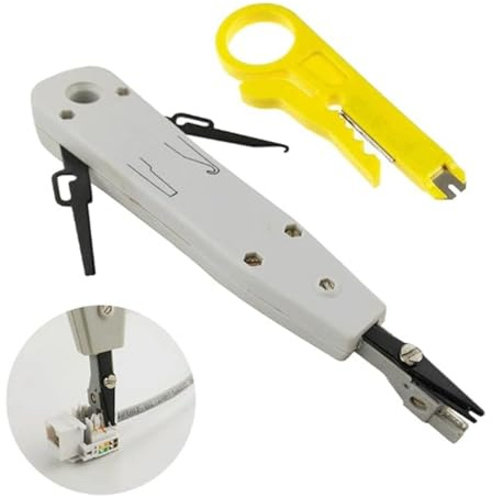 Punch Down Tool,Professional Ethernet Punchdown Tool for RJ45 Socket Cat5/Cat6/Ca7 & Telephone Cable Impact Terminal Insertion Tools,with a Wire Stripper,Terminal Insertion Tools