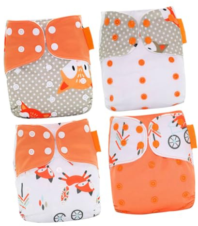 ifundom Praktische und Wiederverwendbare Windeln aus Polyester für Neugeborene 4 Stück-pack Waschbare und Babywindeln für Täglichen Gebrauch zu Hause