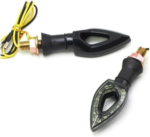 Genérico Indicadores de motocicleta Luz de señalización universal para motocicleta de 12 V, impermeable, ámbar, 12 LED SMD, intermitente, luz de matrícula