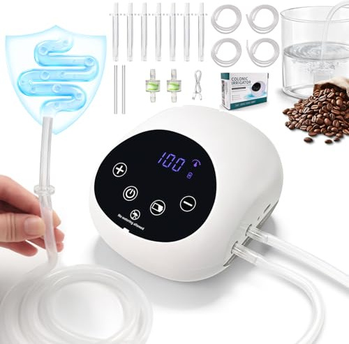 Electric Enema Kit,Enemas for Colon Cleanse Men Women,Coffee Enema Coffee Organic kit 100 Levels Water Flow Speed Control with LCD Display Pressure Spray Anal Douche