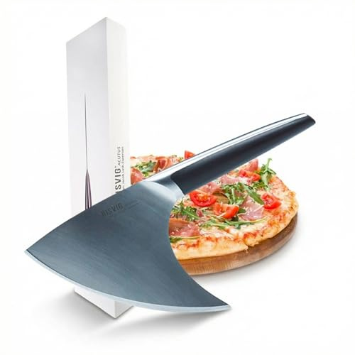 RISVIG 13 cm Pizza Messer Acutus – Multifunktionaler Pizzaschneider zum Schneiden & Servieren – Breites Blatt als Heber – Ideal für Pizza, Tapas & Schokolade