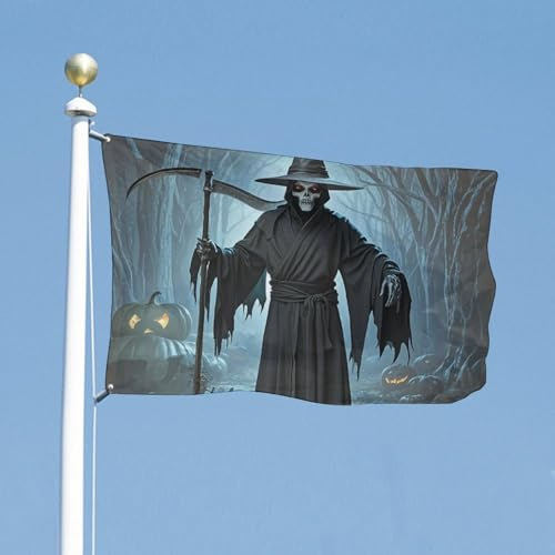 Bandiera 24x35 pollici Bandiera Falce della Morte Bandiera da Casa Divertente Striscione per le Feste Bandiera Verticale Bifacciale per Esterni Bandiere da Giardino Estive con Occhielli in Ottone G