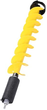 Cryfokt Electric Ice Auger, Lightweight Nylon Rustproof Construction Ice Auger Drill Bit, 6 Inch with Alloy Steel Blades Floating Tube Universal Adapter for Fishing Deep Water