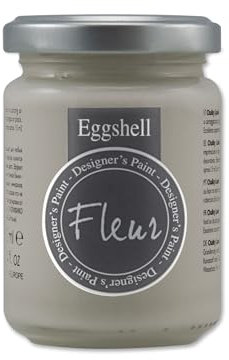 FLEUR DESIGNER'S PAINT | EGGSHELL Smalto Multisuperficie Satinato, Senza Carteggiare, 130 ml, F11 Greige, a Base Acqua, Lavabile, Altissima Resistenza, per Interno - Esterno, Made in Italy