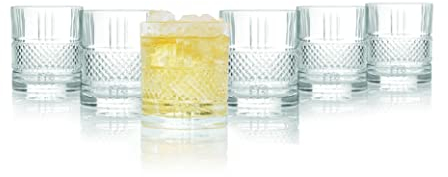 RCR 26720020006 Juego De 6 Vasos Cortos Para Whisky De Luxion Cristal, 337 ml, Con Un Diseño Moderno, Aptas Para Lavavajillas, Perfectos Para Agua, Zumo Y Cócteles, Vasos De Vidrio