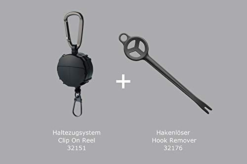 Daiichiseiko Set Haltezugsystem Clip On Reel + Hakenlöser für Jigg Hook Remover