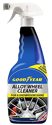 Goodyear Alloy Wheel Cleaner 750ml - for a Showroom Finish | Effective Cleaning for All Wheels | Effortlessly Removes Mud & Grime from Round The Wheel | Removes Dirt and Brake Dust | Easy Application