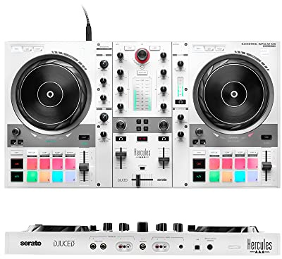 Hercules DJControl Inpulse 500 White Edition — Edición limitada — Controladora de DJ USB de 2 decks para Serato DJ Pro y DJUCED (4780926)