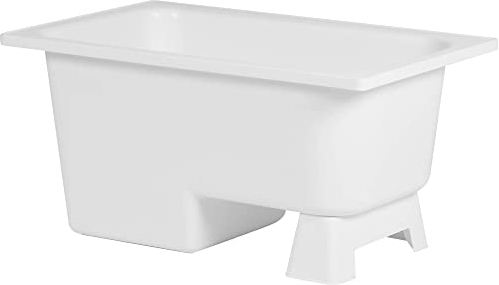 Saqu Sitzbadewanne - Mobiles Bad - 103x65cm - Weiß - inkl. passendes Bein und ohne Abfluss