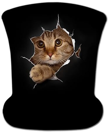 AOKSUNOVA Tapis de souris avec coussin en gel - Ergonomique et confortable - Avec repose-poignet - Chat