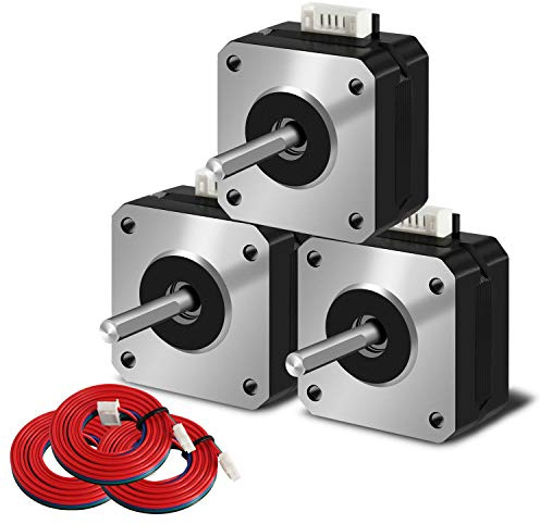 iMetrx Nema 17 Stepper Motor 3 Stück,42x23mm Pancake Motor 1.0A-4.1V 2 phase 4 wires 1.8 degrees with 1Meter cable for 3D Printer Motors