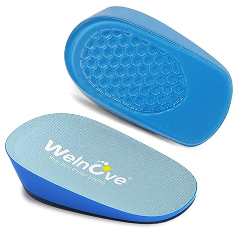 Solette per Aumento di Altezza per Uomini Donne - Welnove Max Gel Antiurto Gel Talloncino Cuscino per Fascisti Plantare Dolore a Cono -Tacco Inserire Tazze per Donne Uomini 40-45 (1 Coppia,1 POLLICE)