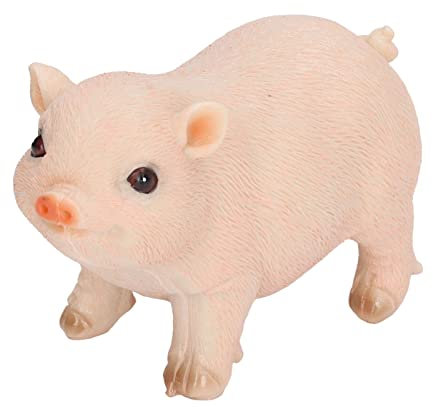 Gavigain Niedliche Schwein Garten Statue,Garten Statue Baby Schwein Dekorative Gartenfiguren,Langlebige Bauernhof Tier Skulptur Kunst Dekoration für Zuhause im Freien Deko(Mini Pulver Station Schwein)