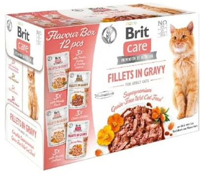 Brit Nourriture pour Chat Poulet Saumon Dinde Canard 12 x 85 g