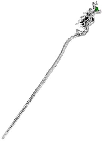 Baguette Cheveux Dragon en Alliage de Zinc, Épingle Vintage Argenté | Style Traditionnel Unique, pour Mariages et Fêtes, Accessoire Capillaire Chinois pour Femmes