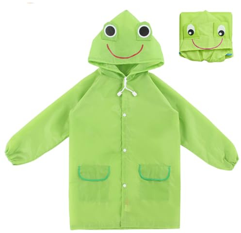 KSJEHW Bambini Impermeabile Giacca da Pioggia Poncho da Pioggia Bambina Incappucciato Riutilizzabile Cappotto di Pioggia Bello come Materiale e ha la Sua Sacca 3-8 anni