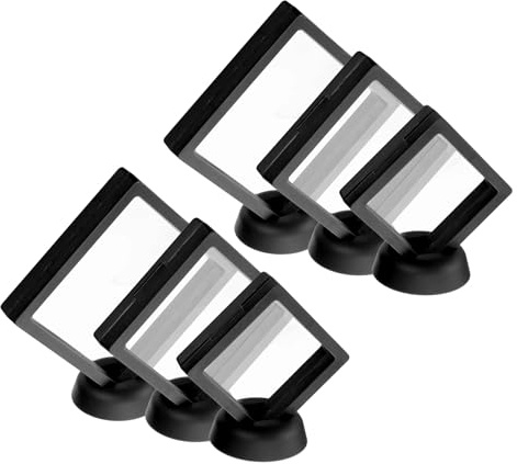 QUARKZMAN 3 Größen 3D Schwebende Vitrine Schwebende Rahmen Display Halter Ständer Durchsichtig PE Schmuck Aufbewahrung Box Schwarz