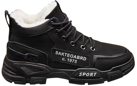 TDEOK Sneaker invernali da donna foderate: scarpe da trekking da donna impermeabili alte – scarpe sportive in pelle scamosciata scarpe da trekking antiscivolo scarpe da outdoor calde hiking stivali da