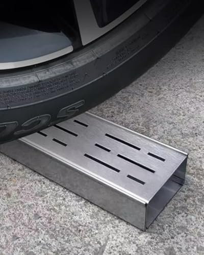 Canaletta Scolo Acqua Piovana Sistema di Drenaggio a Trincea in Acciaio Inox per Cortile, Canale di Drenaggio per Vialetto Carrabile Con Griglia, Griglia di Grondaia Esterna di 100cm di Lunghezza per