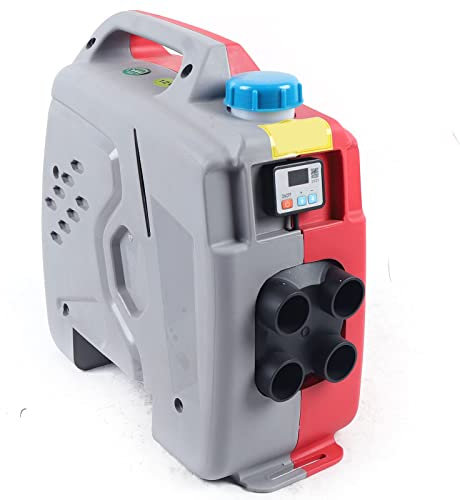 12-V-Diesel-Luft-Standheizung, schnelles Aufheizen, All-in-One, 5 kW, ABS, rot, tragbare SMA-Auto-Luft-Diesel-Standheizung mit LCD-Display und digitaler Stimme für Autos, LKWs, Busse, Wohnwagen, Woh