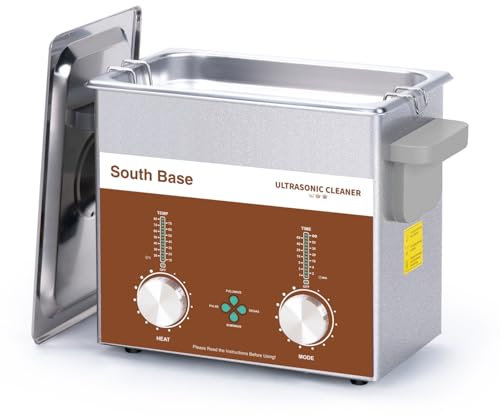 SOUTH BASE Ultrasonic Cleaner,3L 120W Stainless Steel Ultrasonic Jewelry Cleaner with Cleaning Basket,Timer&Heater,Encoded Sonic Cleaner for Cleaning Jewelry,Eyeglasses,Coins