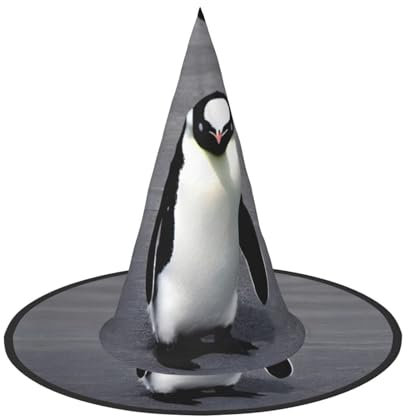 HTTUP Niedlicher Pinguin-Druck, stilvoller Vintage-Hut, Karneval, Halloween, Erwachsenenkostüm, Zubehör, Themenpartys