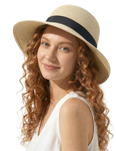 Zylioo Solhatt dam XL/XXL stråhatt UV-skydd hatt stort huvud sommarhatt | Female UPF50+ strandhatt strandmössa med brett brätte semester resa trädgård