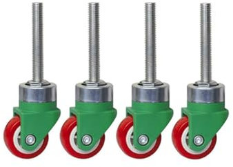 Lenkrollen, Glaszubehör, drehbar, 1,5 Zoll, Gewinde M8/M10, Länge erhältlich: 60 mm oder 80 mm, Polyurethan, verwendet für Glasgeräte, Schieben