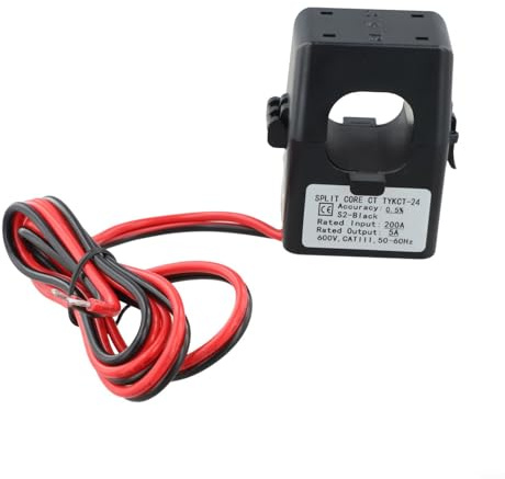 KCT24 Transformateur de courant 50 A-400 A à noyau divisé pour une mesure précise de la puissance avec ouverture de 24 mm, installation facile, surveillance de l'énergie (200 A/5 A)