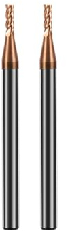 Hilpaty Hartmetall Schaftfräser 2.5 * 50mm*2, 4 Schneiden, TiSiN Beschichtet HRC 55, VHM Fräser, CNC Fräser für Metall, Gusseisen, Edelstahl, legierten Stahl
