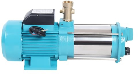 Gartenpumpe 2500W, Kreiselpumpe selbstansaugend 4000L/h 9.8 Bar, Hauswasserwerk Jetpumpe mit Druckschalter, Zentrifugalpumpe für Bewässerung Brunnen Haus Garten, Edelstahl, IP44