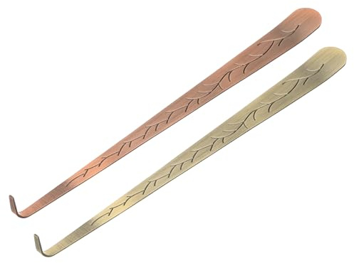 QUARKZMAN 2 Stück Kerzendocht Dipper Kerzenlöscher Docht Haken Flaches Design Kupfer/Bronze