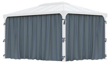 Palram Canopia Vorhang-Set passend für Palermo 4300, Kit de rideaux pour tonnelle, Grau