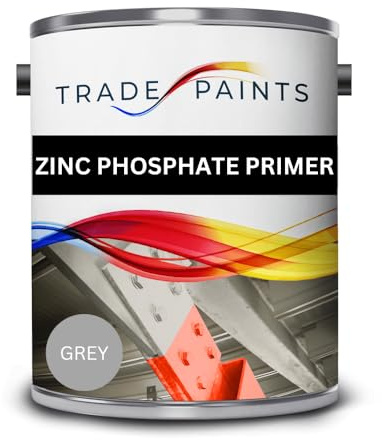paints4trade Quick Drying Zinc Phosphate Grey Oxide Metal Primer Paint – 5L -Anti-Corrosive Protective Coating for Bare Steel, Iron & Metal Surfaces, Fast Dry Industrial Primer
