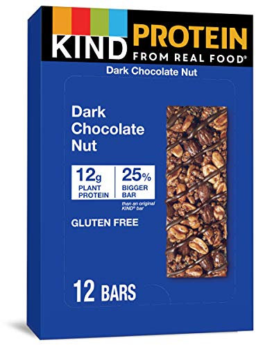 KIND Protein Bars, Double Dark Chocolate Nut, Gluten Free, 12g Protein,1.76oz, 12 count