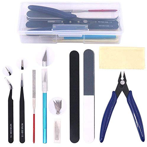 Swpeet 9Pcs Herramientas Básicas del Modelador Profesional de Gundam, el Kit de Herramientas del Modelo de Gundam Kit del Modelo de la Construcción del Modelo del Principiante