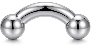 Funseedrr 316L Acero quirúrgico Barra Curvada Curved Barbell Piercing doblada internamente (1,6 2 2,5 3 4 5 6 8 10mm)